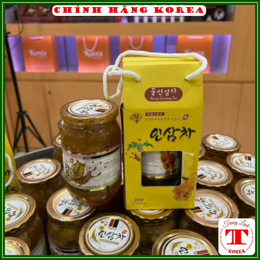 Sâm mật ong hàn quốc, lọ 580ml - Sâm ngâm mật ong chính hãng - Tăng đề kháng, sức khỏe, bổ phổi, giảm ho - tranglinh