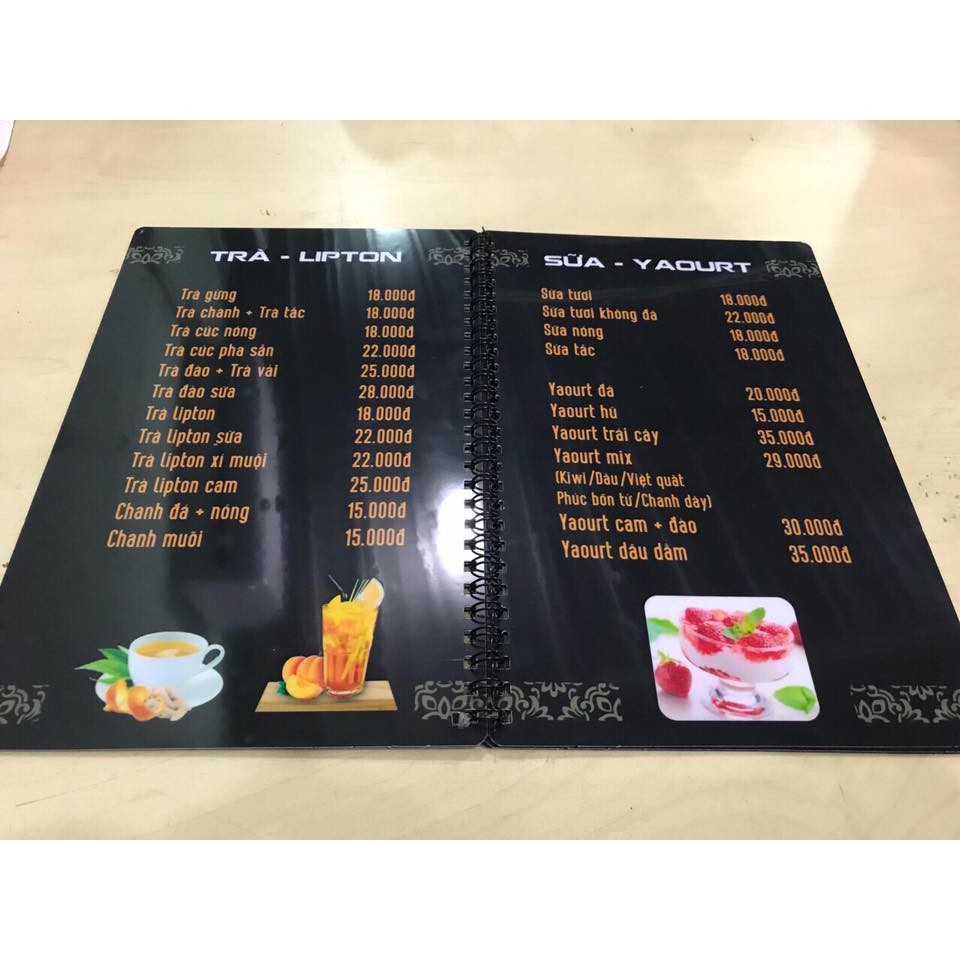 In menu nhựa A4 giá rẻ