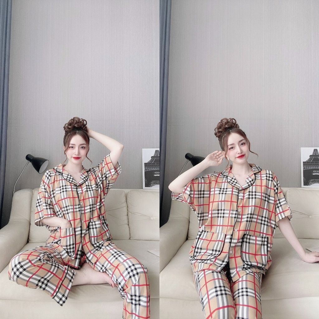 Đồ Ngủ Pijama Đồ Ngủ nữ lụacao cấp mềm mại xinh xắn&lt;63kg