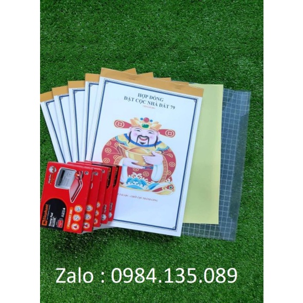 Sổ hợp đồng đặt cọc nhà đất 3 liên + mực lăn tay +1 bìa túi nhựa