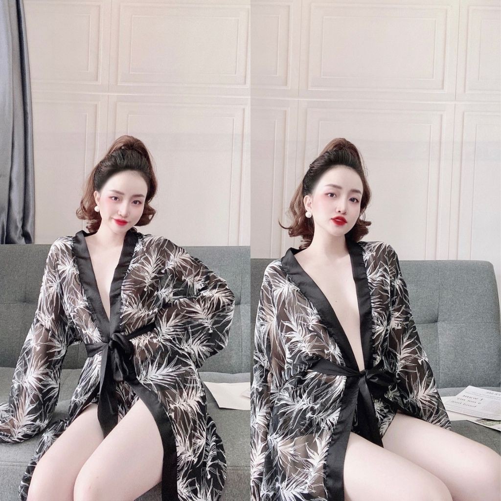 Váy ngủ áo choàng ❣️FREE SHIP❣️ Đầm ngủ sexy lụa Chiffon Chất Siêu Mát Dáng Siêu Xinh