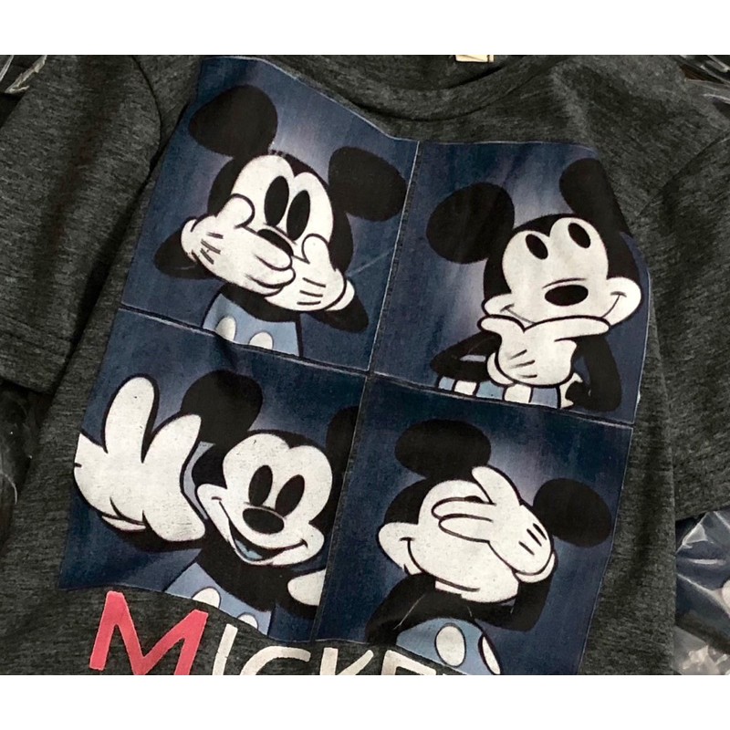 Áo cộc tay HM mickey lông chuột 1-10Y (có ảnh thật)