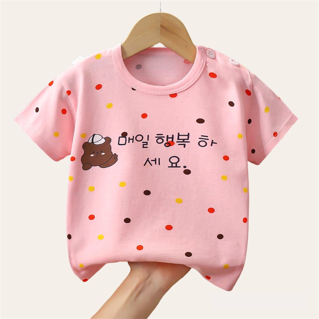 Áo thun bé gái form rộng chất cotton thoáng mát cho bé gái 2-8 tuổi