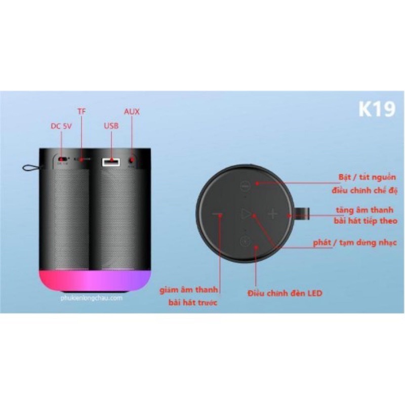 Loa Bluetooth Kasino K19 Có Đèn Led