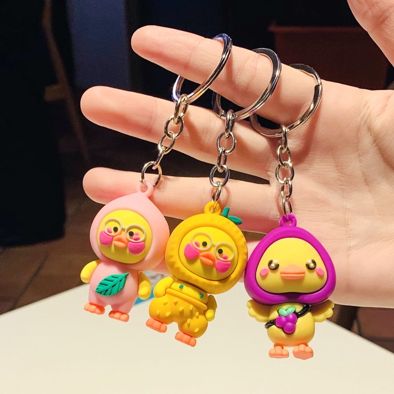 Móc Khóa Hình Vịt Hoạt Hình Dễ Thương 8 Kiểu Dáng Tùy Chọn Làm Quà Tặng Cho Túi Xách Bạn Bè