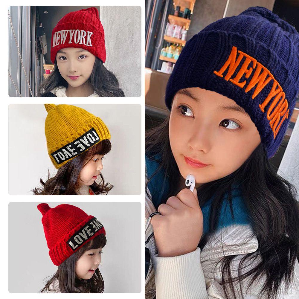 Mũ Beanie Đan Len Màu Trơn Dễ Thương 4 Màu Lựa Chọn Cho Bé