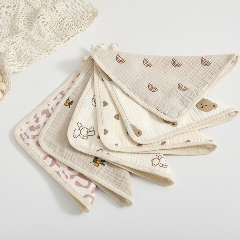 Yếm Ăn Cotton Nhiều Lớp Siêu Thấm Hút Thân Thiện Với Làn Da Em Bé