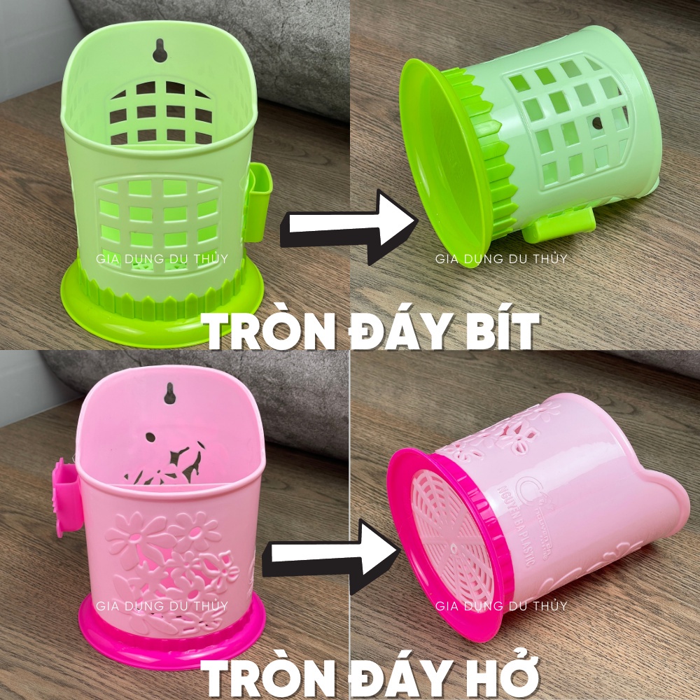 Ống đũa muỗng kèm ngăn đựng tăm xỉa răng bằng nhựa không nắp để bàn quán ăn, tiệm phở, cơm - ống hình tròn / hình vuông