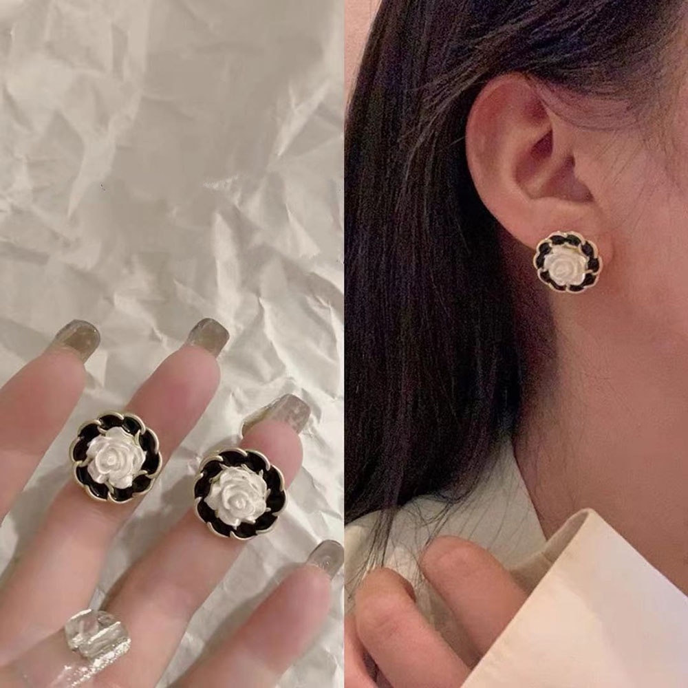 ★★★1 Đôi Bông Tai Hình Hoa Kiểu Retro Pháp Thời Trang Hàn Quốc