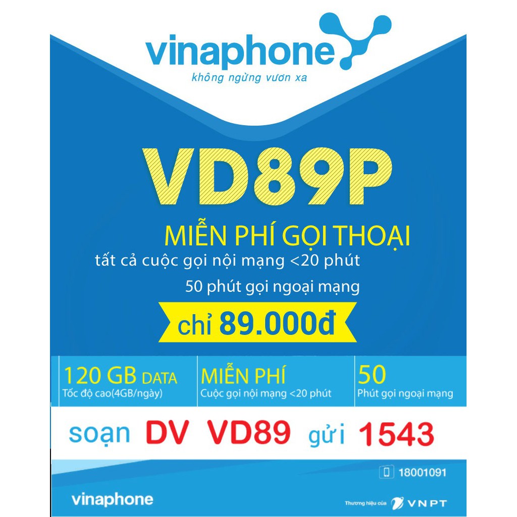 SIM 4G - VD89 1T ( DATA + GỌI MIỄN PHÍ THÁNG ĐẦU ) Không Cần Nạp Tiền