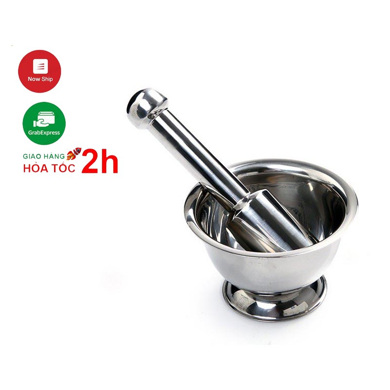 Bộ Cối Chày inox đường kính 17cm dùng để giã thức ăn, giã cua chống nấm mốc