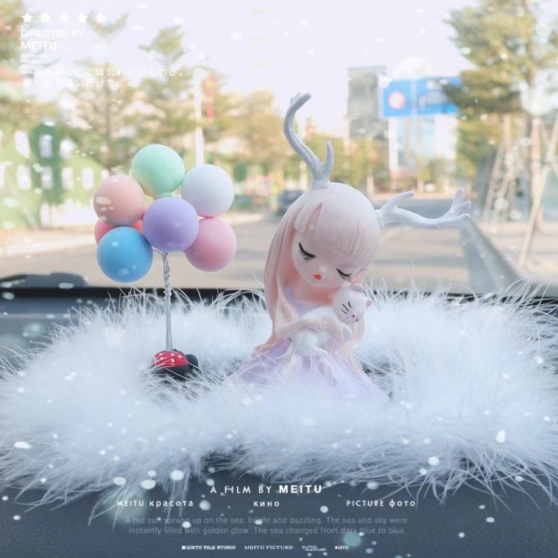 Búp bê trang trí bánh kem bánh sinh nhật  em bé thiên thần bế mèo