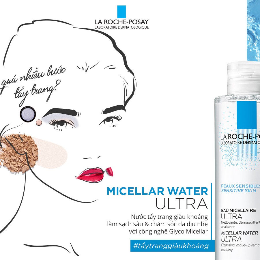 Nước tẩy trang La Roche-Posay Micellar Water Ultra Sensitive Skin 400ML dành cho da nhạy cảm