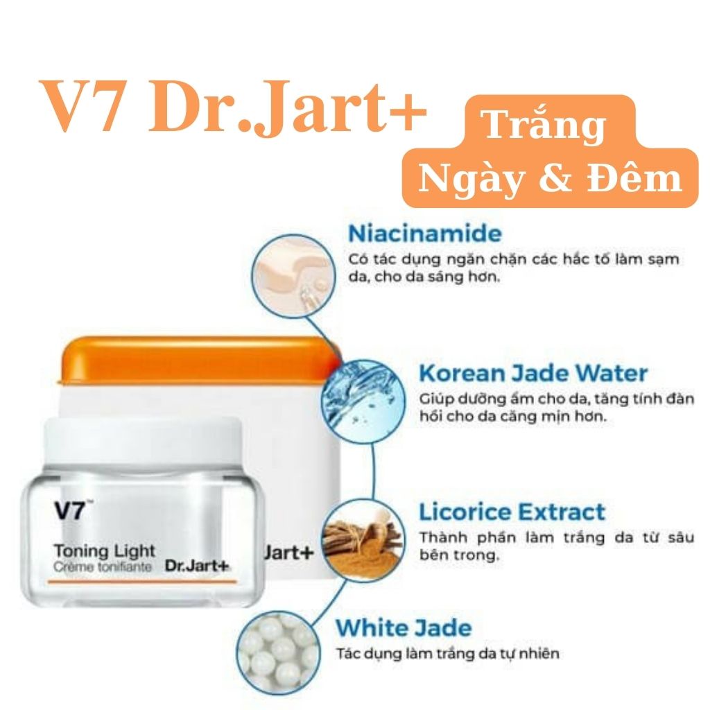 Kem Dưỡng Da Mặt Dưỡng Ẩm Dưỡng Trắng Ngày Đêm V7 Toning Light Dr.Jart +