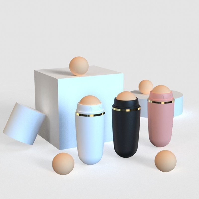 Bóng Lăn Mát Xa Da Mặt Thấm Hút Dầu Làm Sạch Sâu Có Vỏ Bọc Chống Bụi Dành Cho Nữ