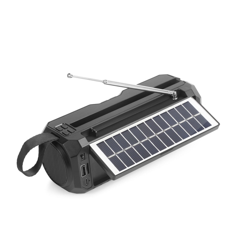 Loa Năng Lượng Mặt Trời Không Dây 1200mAh Tích Hợp Đài FM Siêu Trầm