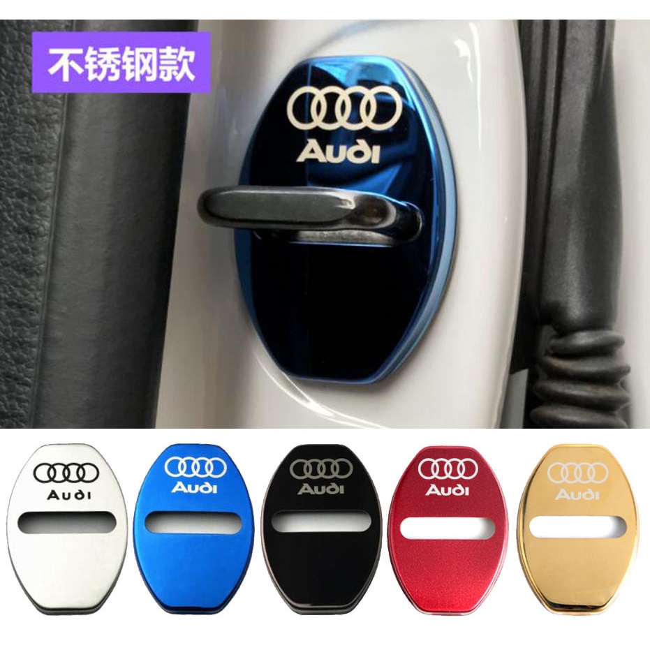Bộ 4 Vỏ Bọc Bảo Vệ Khóa Cửa Xe Hơi Bằng Thép Không Gỉ 3M Chuyên Dụng Cho AUDI A1 A4 A5 A6 A7 A8 Q3 A3 Q5 Q7