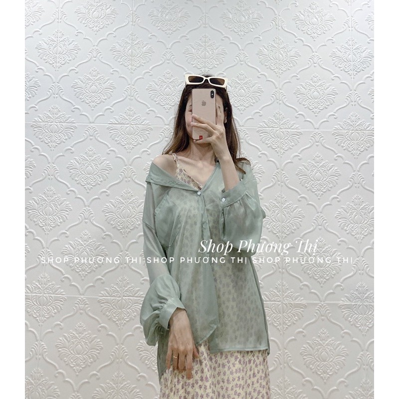 Áo khoác voan mỏng ulzzang - sơmi giấy đi biển (hình shop tự chụp/sẵn) | BigBuy360 - bigbuy360.vn