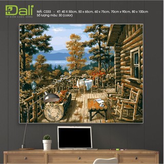 Tranh treo tường tự tô màu số hóa DALI Tranh Phong Cảnh Chiều Châu Âu C033