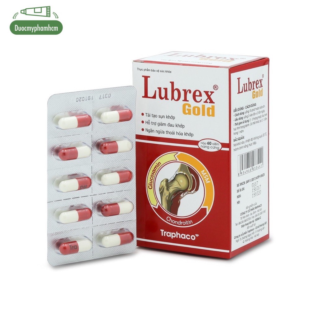 Lubrex Gold – Giúp Bảo Vệ Và Tái Tạo Sụn Khớp, Ngăn Ngừa Thoái Hóa Khớp, Giảm Đau Và Chống Viêm Cơ Xương Khớp