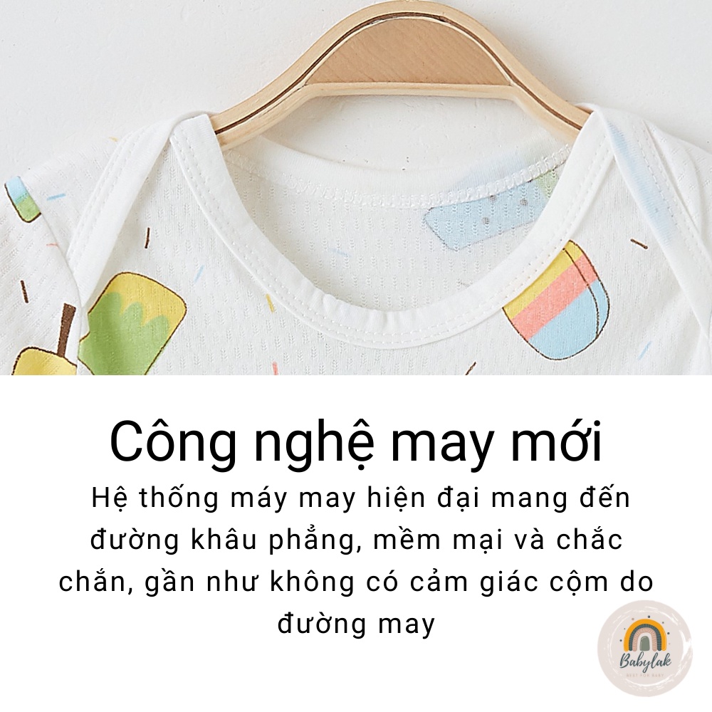 Bộ quần áo cotton mặc nhà cao cấp cho bé - Mẫu bodysuit xẻ vai - Size từ 2 đến 12kg