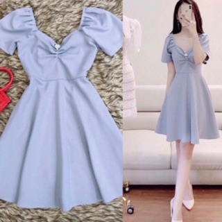 Đầm tiểu thư xanh