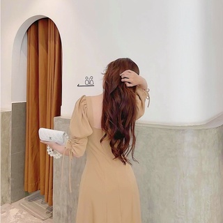 Đầm cổ vuông viền 2 màu (kèm hình thật)