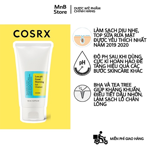 Gel Rửa Mặt Tràm Trà COSRX Low pH Good Morning Gel Cleanser 150ml [Belux] | BigBuy360 - bigbuy360.vn