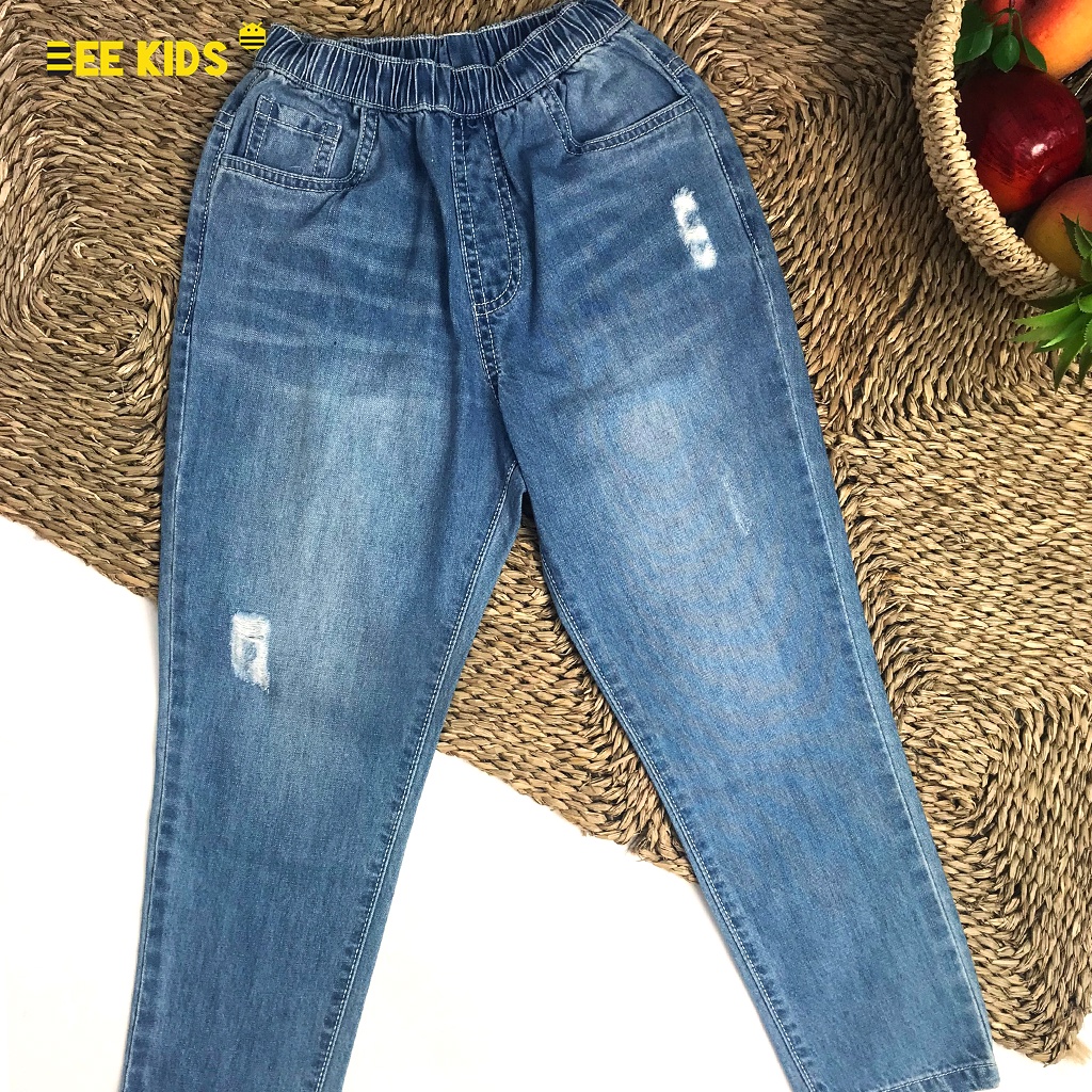 Quần Jean Cho Bé Trai 6-14 Tuổi Bee Kids Form Baggy, Có Túi 2 Bên, Chất Vải Mịn, Thoáng Mát, Dễ Chịu 8QJ01363DT