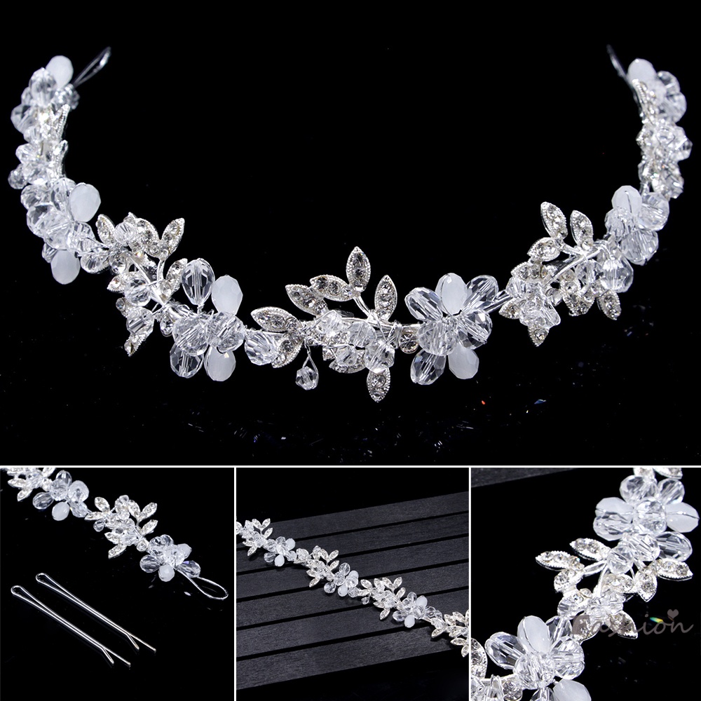 Băng Đô Cài Tóc Đính Đá Sáng Lấp Lánh Thời Trang Cho Cô Dâu