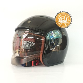 Nón bảo hiểm 3/4 kính âm Royal M139 đen bóng (tặng balo rút)