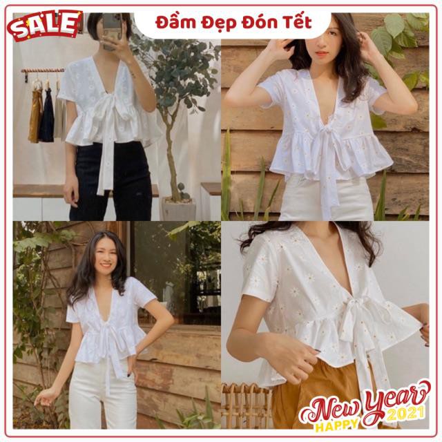 ÁO XINH ĐỘC LẠ BAE TEE - Áo croptop babydoll nơ ngực ulzzang( KÈM ẢNH THẬT TRẢI SÀN )