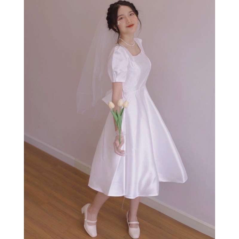 Đầm cổ vuông nơ lưng Ely Dress - D0220