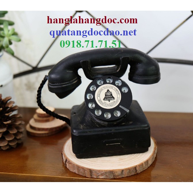 Điện thoại quay số để bàn kiểu cổ, mô hình decor độc đáo & sang trọng