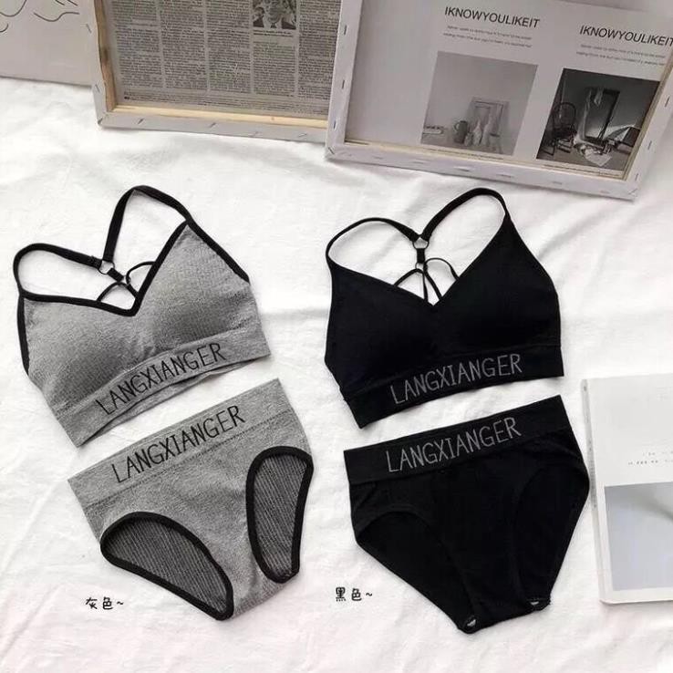 Bộ Đồ Lót Nữ - Set Áo Ngực Quần Lót Cotton Kèm Mút Không Gọng  LANGXIANGER 3349 | BigBuy360 - bigbuy360.vn