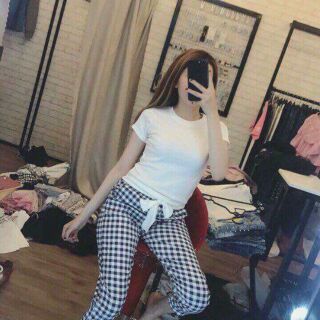 Quần baggy kẻ thôi kt