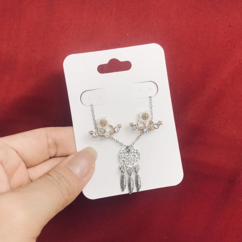 100 bìa treo dây chuyền kết hợp bông tai size 6x8cm