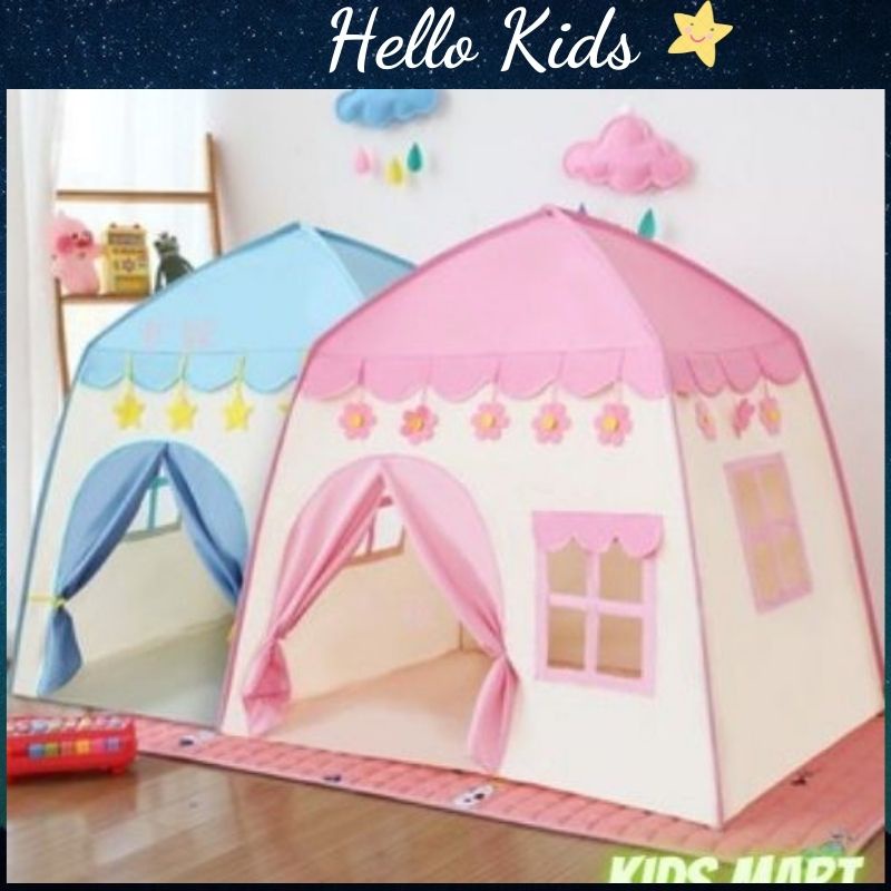 Lều cho bé ❤️FREESHIP❤️ Lều công chúa hoàng tử 2 màu xanh hồng mẫu mới 2021