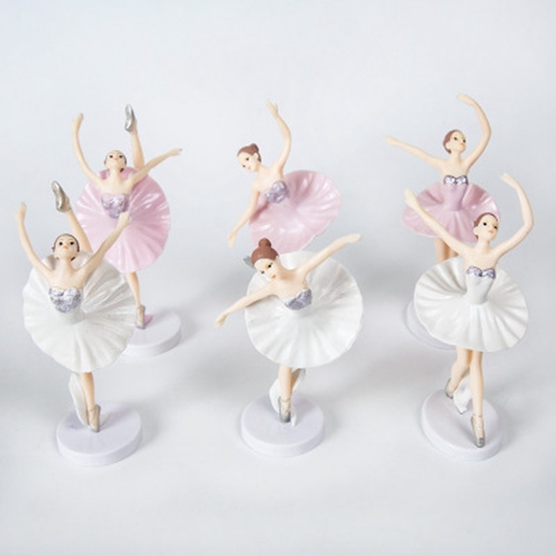 Set 3 Phụ Kiện Trang Trí Bánh Kem Hình Cô Gái Múa Ba Lê Lãng Mạn