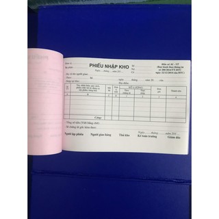 Phiếu nhập kho 2 liên, 3 liên, phiếu chi 3 liên.