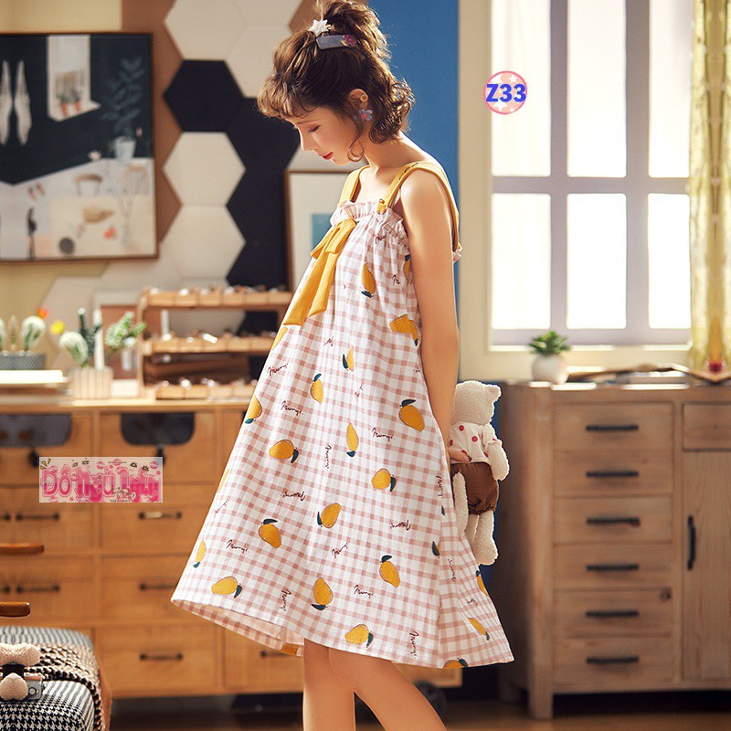 Váy Ngủ 2 dây bản to Z33 (cotton Mền Mịn) | BigBuy360 - bigbuy360.vn