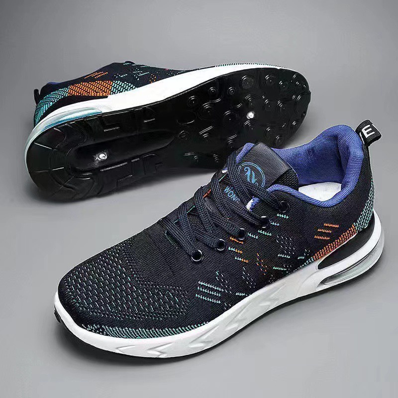 (Có 2 Màu) Giày sneaker nam đế đệm khí kẻ chấm bi siêu chất