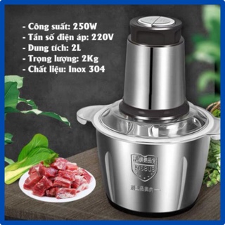 Máy xay thịt kitchen expert 2l, máy xay thịt cối inox