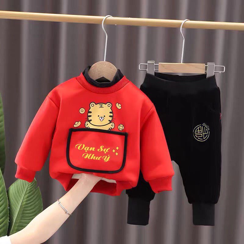 Bộ nỉ ĐỎ đón Tết cho bé