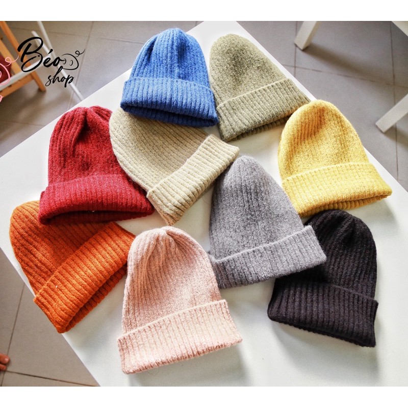Mũ len beanie trơn chóp dài unisex phong cách Hàn quốc