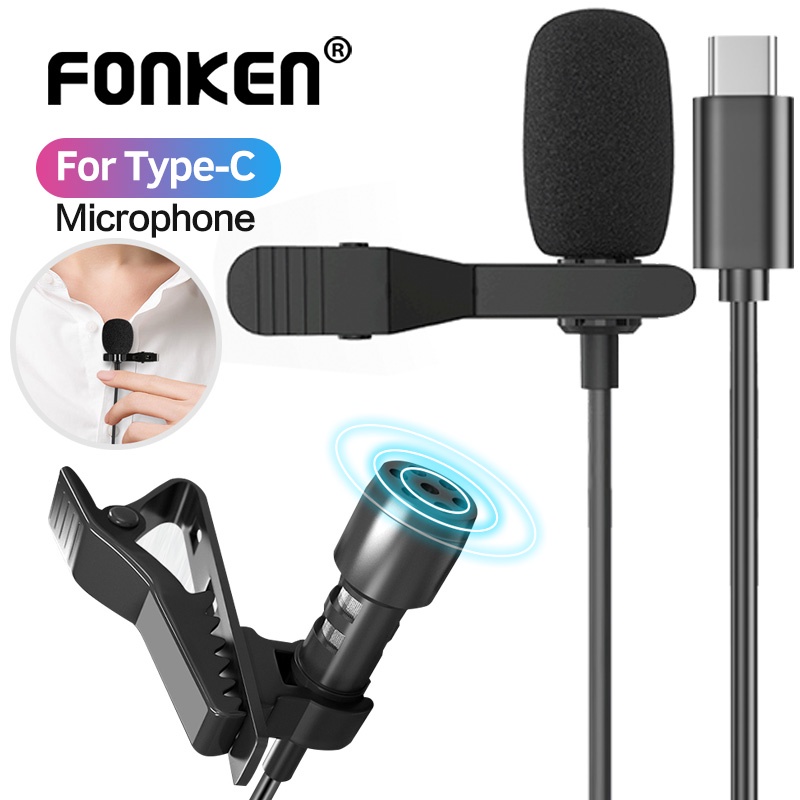Micro kẹp FONKEN nhỏ gọn 1.5m đa hướng với giắc cắm Type C tiện dụng cho máy tính xách tay điện thoại di động