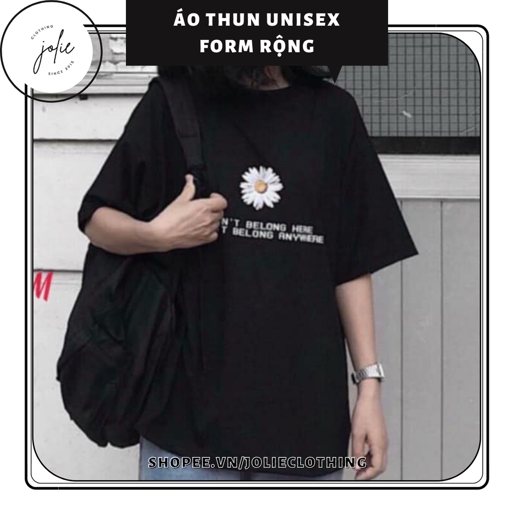 Áo Thun Tay Lỡ Unisex Hoạ tiết Hoa cúc Cực chất