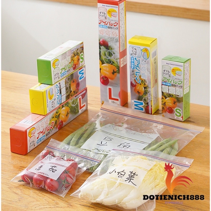Hộp túi Zip đựng thực phẩm Nhật Bản [Combo 3 hộp size S,M,L]