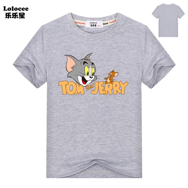 Áo Thun Tay Ngắn In Hình Tom And Jerry Cho Bé Trai 3t-14t
