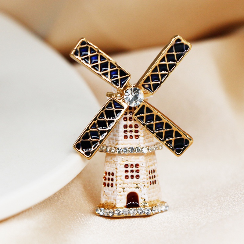 Ghim cài áo hình cối xay gió sáng tạo thời trang cho nữ